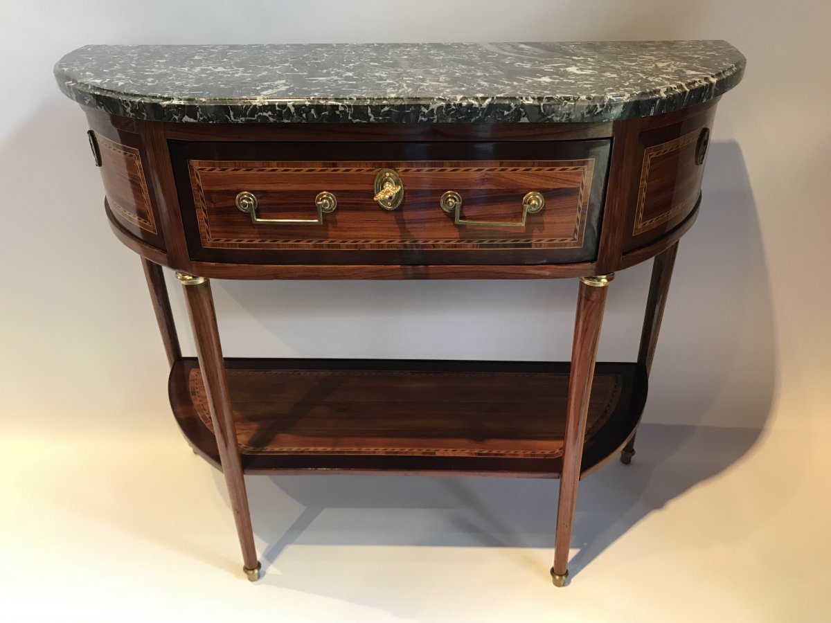 Console De Forme Demi-lune d'époque Louis XVI-photo-1