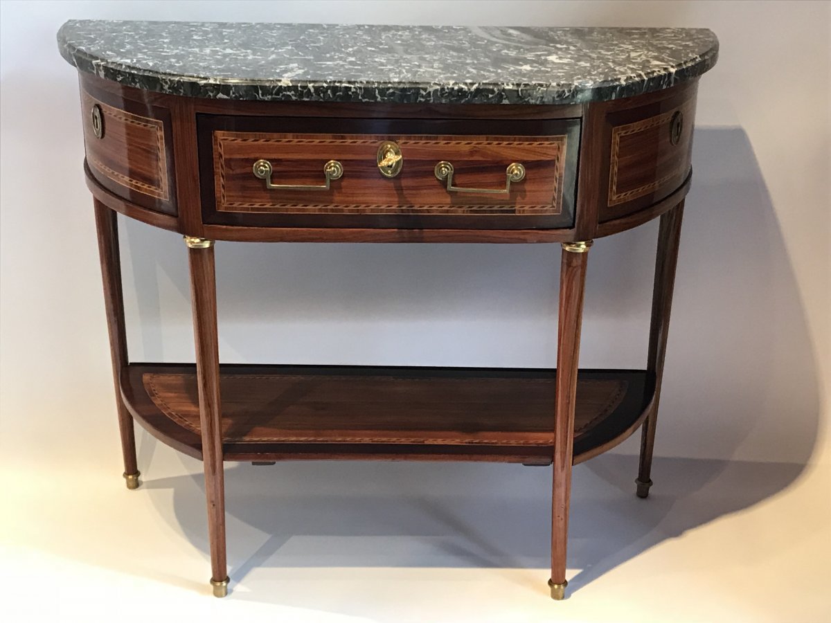 Console De Forme Demi-lune d'époque Louis XVI