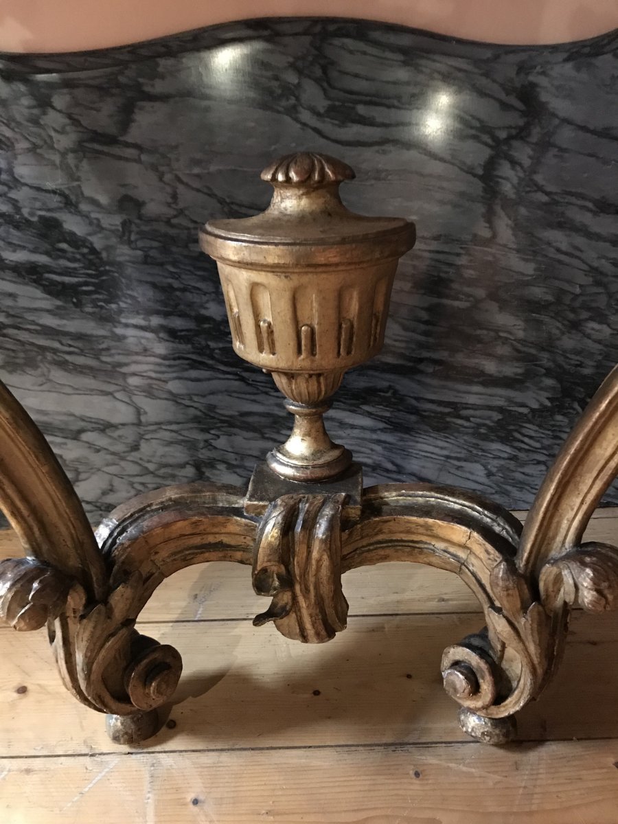 Provençal Console In Carved And Gilded Wood Eighteenth Century-photo-3