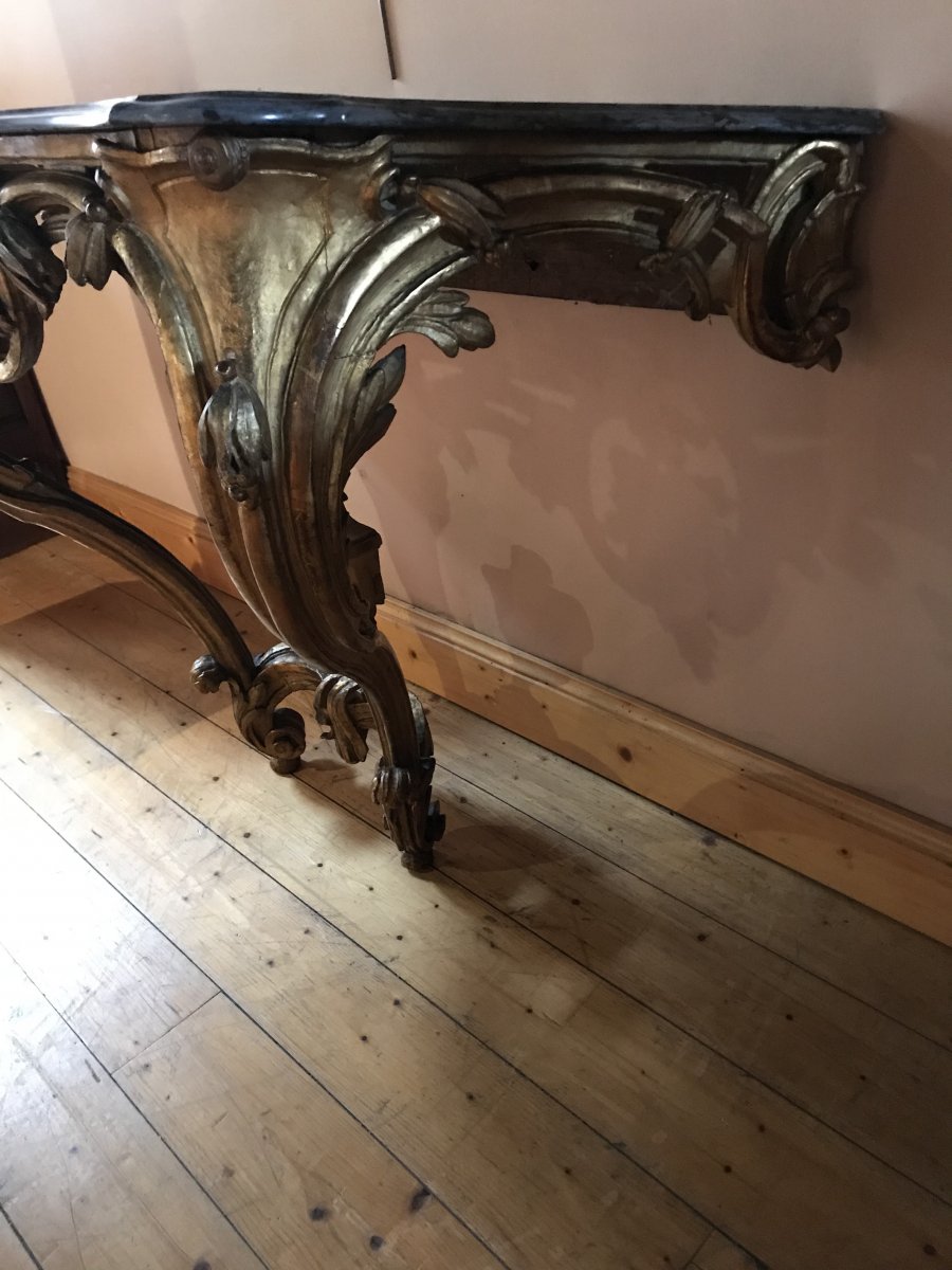 Provençal Console In Carved And Gilded Wood Eighteenth Century-photo-3