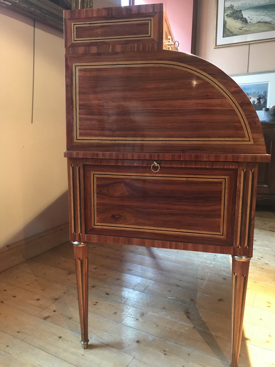 Bureau Cylindre Louis XVI Estampillé Martin Ohneberg-photo-3