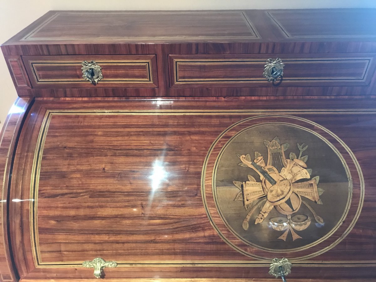 Bureau Cylindre Louis XVI Estampillé Martin Ohneberg-photo-5