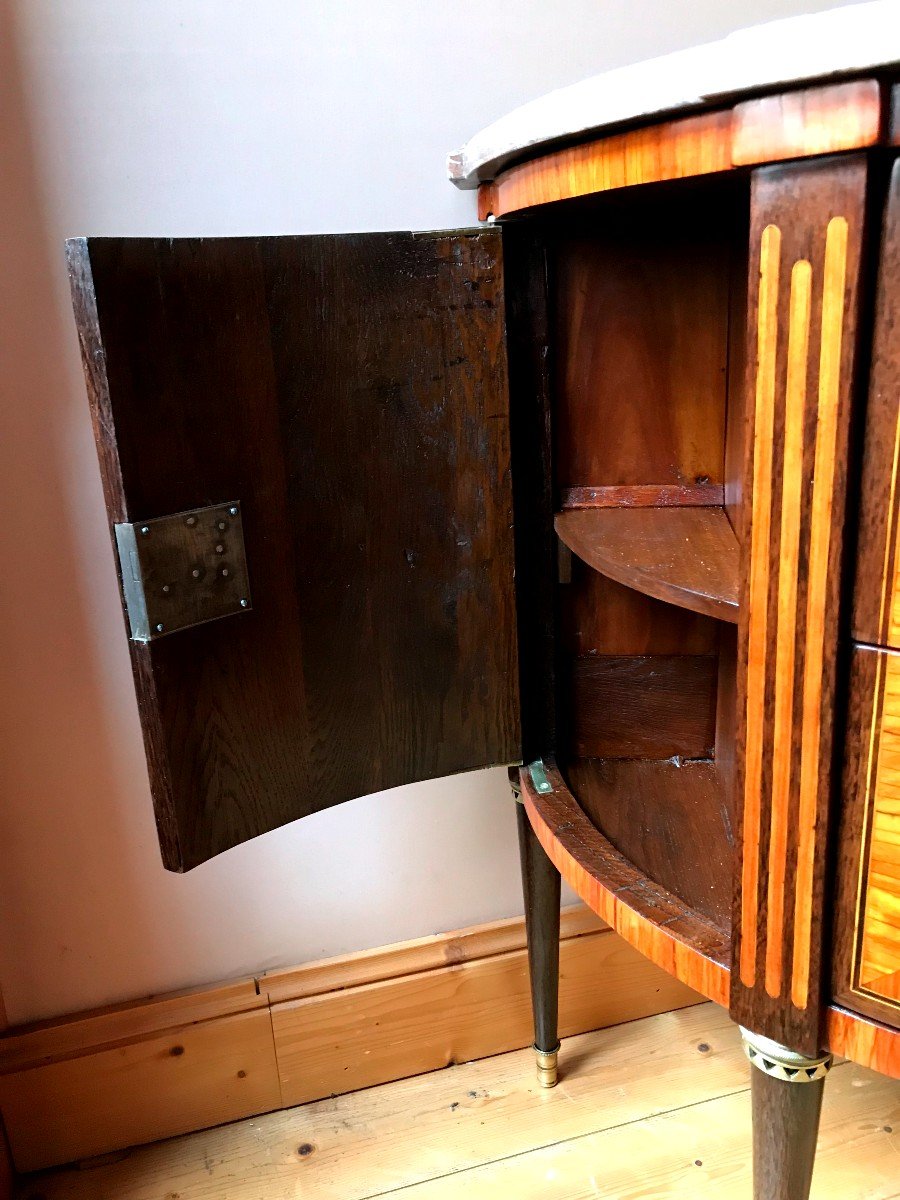 Commode De Forme Demi-lune d'époque Louis XVI-photo-2