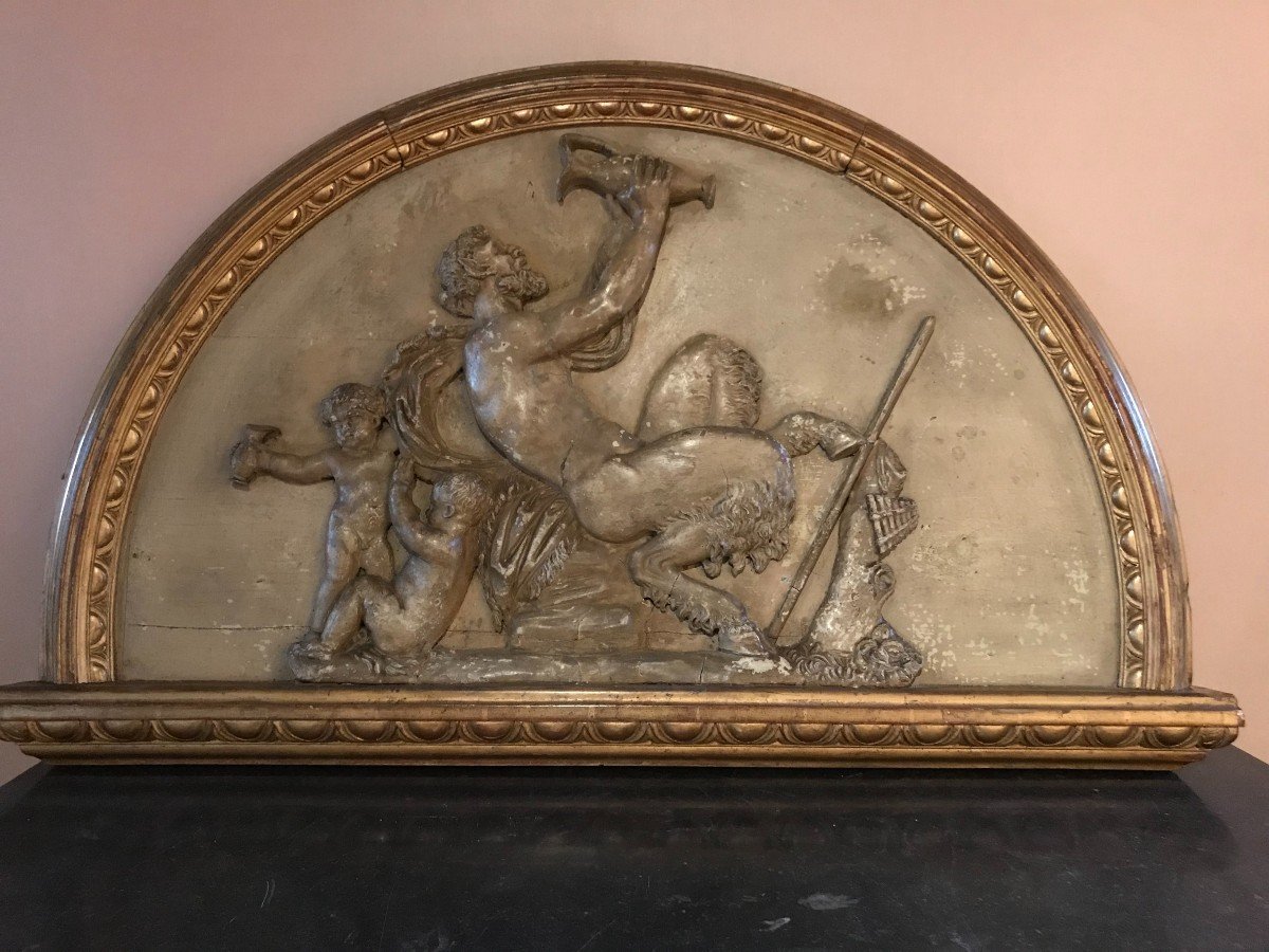 Door Trumeau In Wood And Terracotta Nineteenth Century