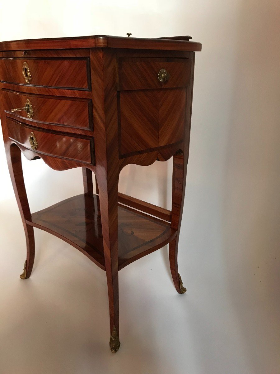 Petite Table De Salon  En Bois De Placage De Style Louis XV-photo-1