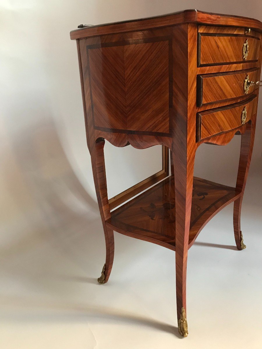 Petite Table De Salon  En Bois De Placage De Style Louis XV-photo-2