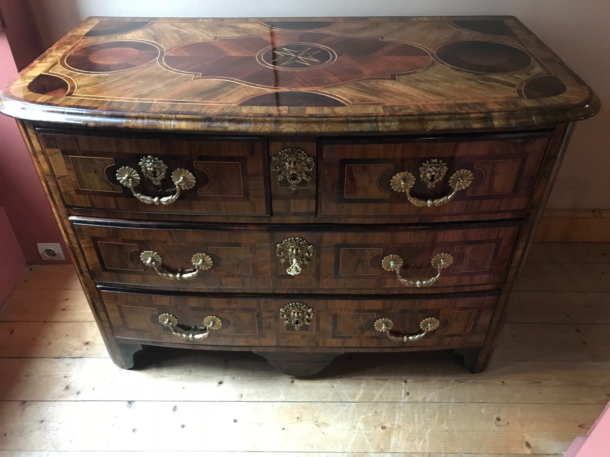 Louis XIV Commode In Period Marquetry Early Eighteenth Century.