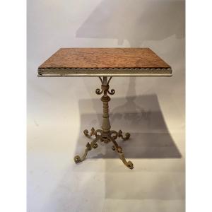 Pedestal Table In Lacquered Cast Iron Late Nineteenth