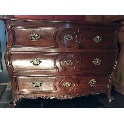 Louis XV Commode Of Shape Tomb, Port Work Of The North In The Eighteenth Century