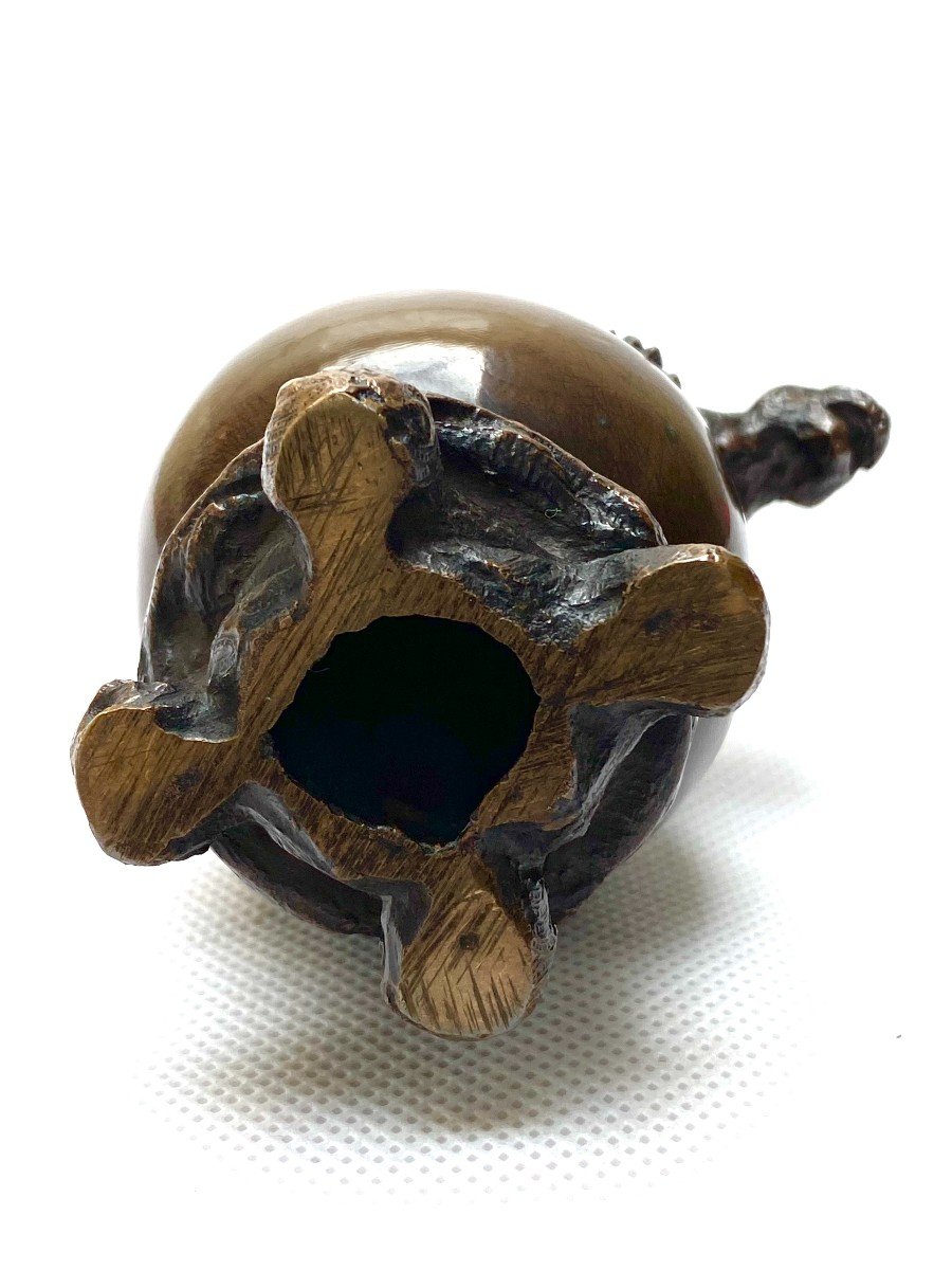 Christophe Fratin, “buire, Anses Panthères” Vase In Patinated Bronze, Circa 1900-photo-2