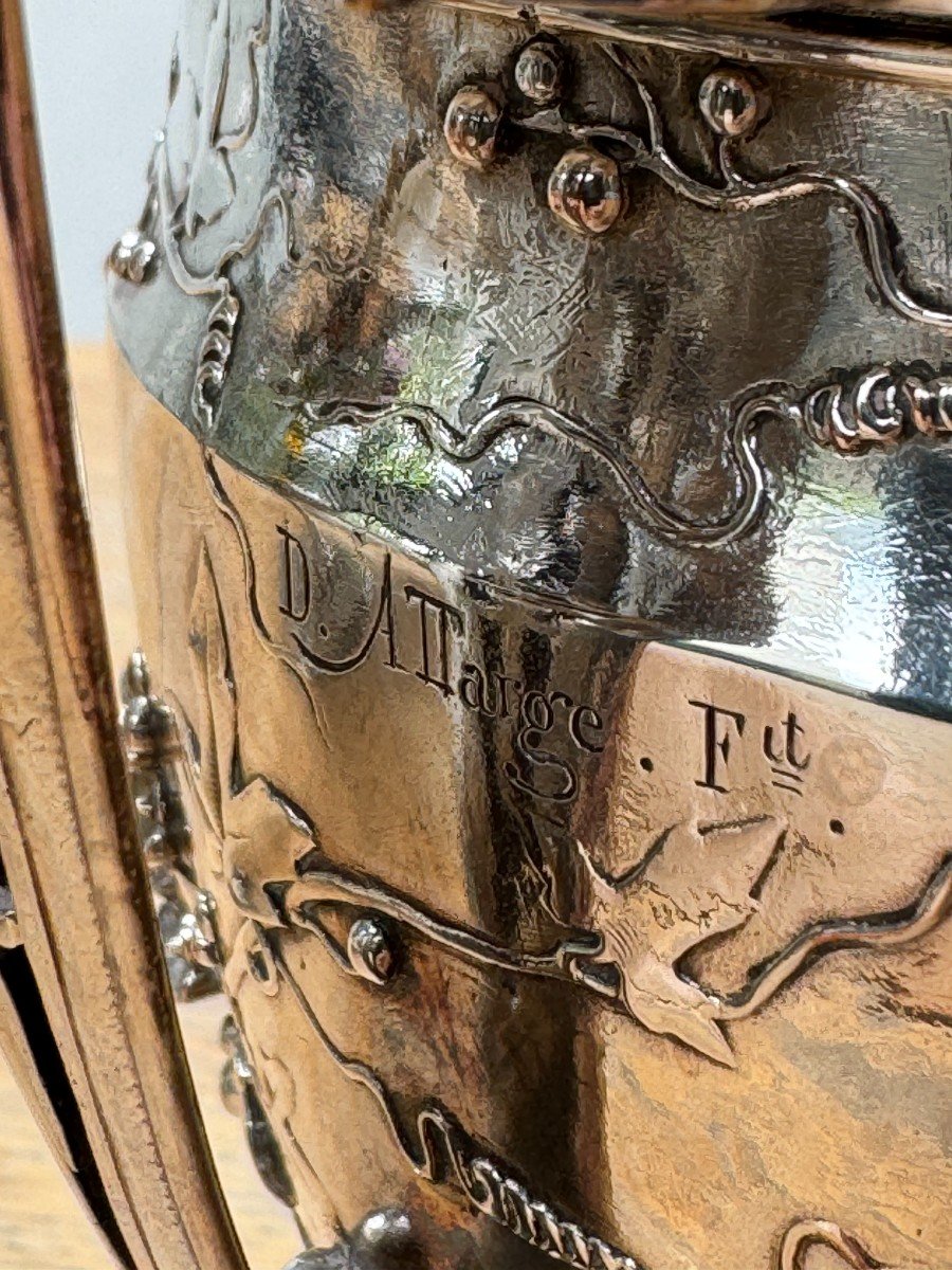 Three Silvered Bronze And Copper Cups By Sévin, Attarge, Cahieux And Barbedienne, Circa 1866-photo-7