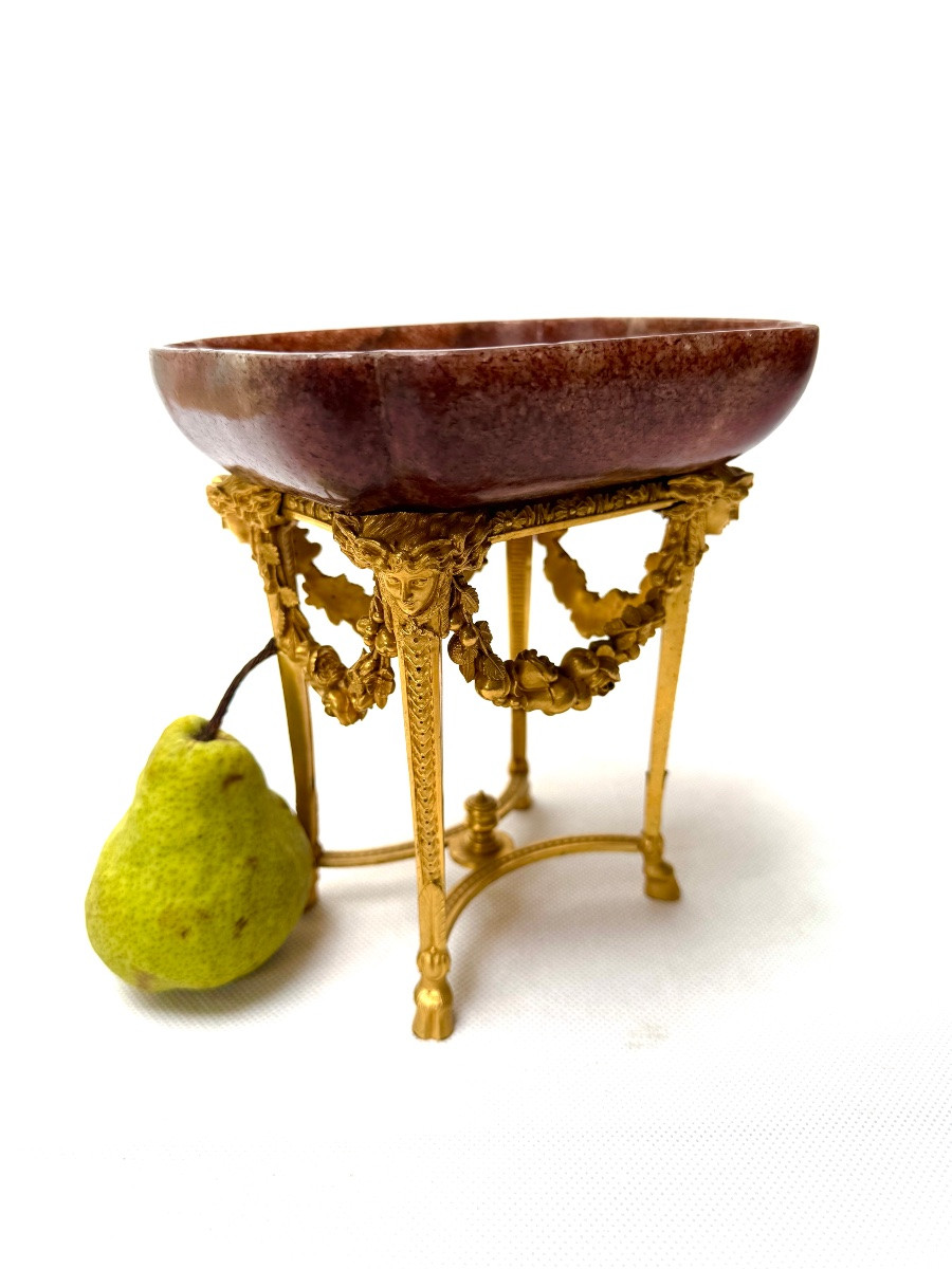 Late 19th Century Marble And Gilt Bronze Vide-poche In The Style Of Escalier De Cristal, Paris-photo-1