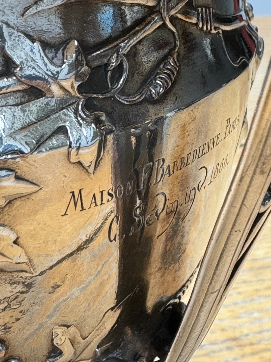 Two Silvered Bronze Cups By Sévin, Attarge, Cahieux And Barbedienne, Circa 1866-photo-4