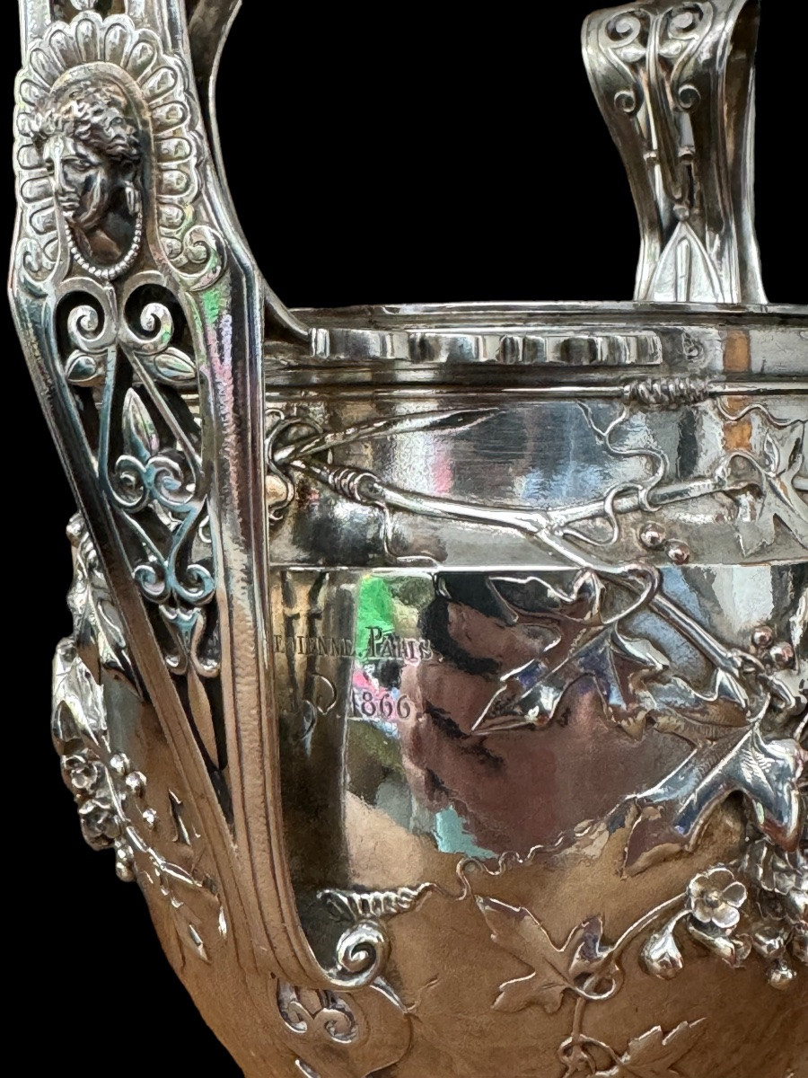 Two Silvered Bronze Cups By Sévin, Attarge, Cahieux And Barbedienne, Circa 1866-photo-5