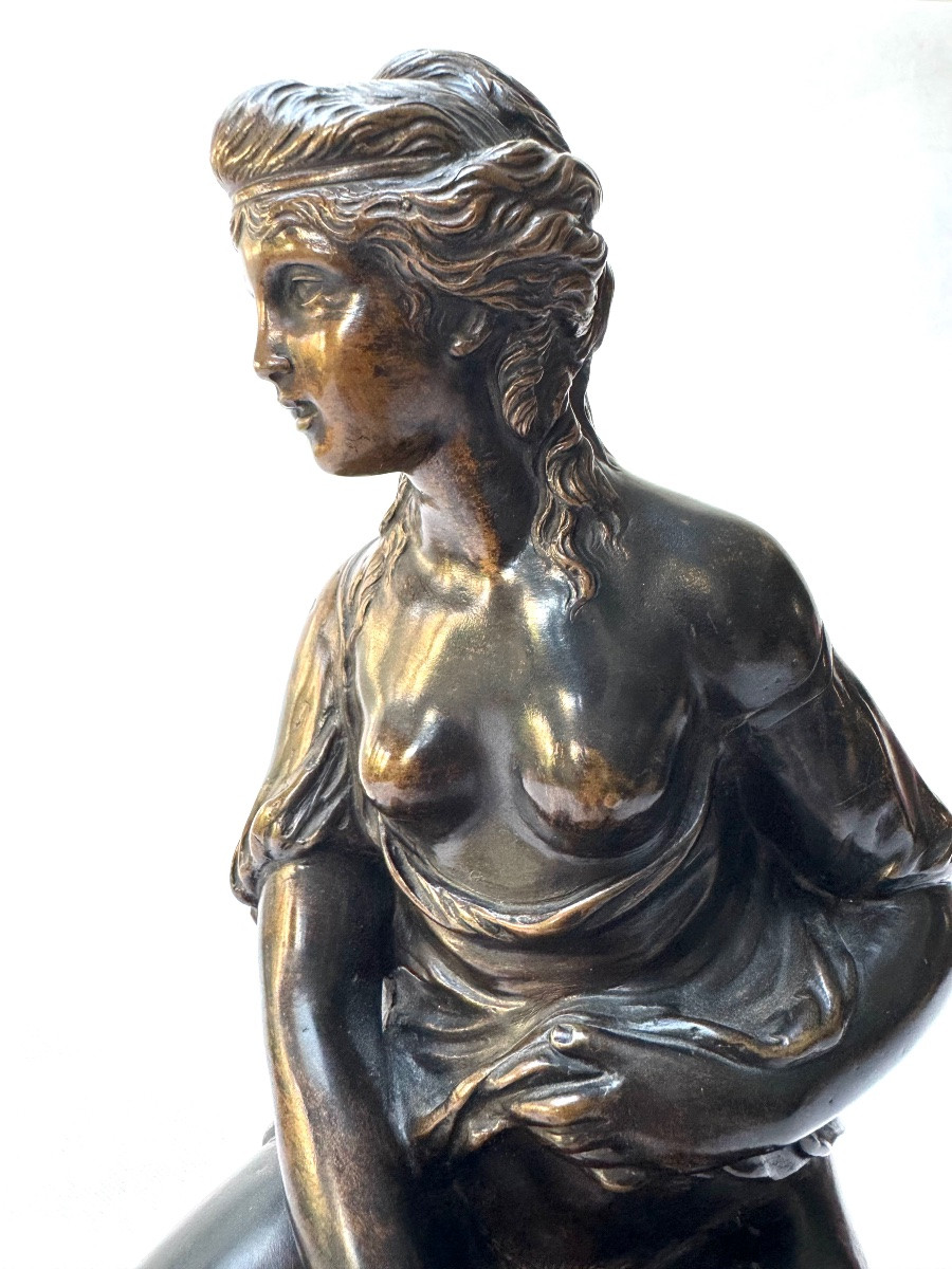 After Clodion, Early 19th Century Bronze, “femme A Sa Toilette” (bathing Woman)-photo-2