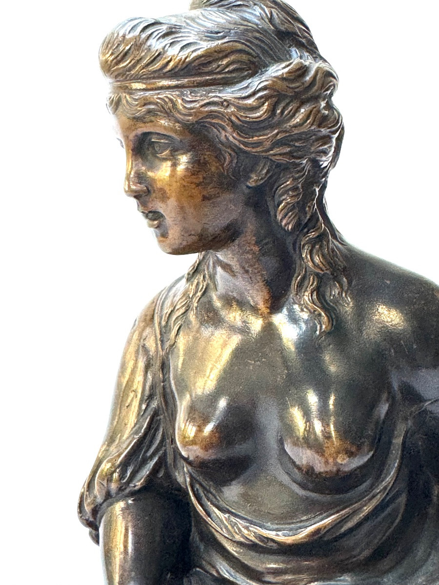 After Clodion, Early 19th Century Bronze, “femme A Sa Toilette” (bathing Woman)-photo-3