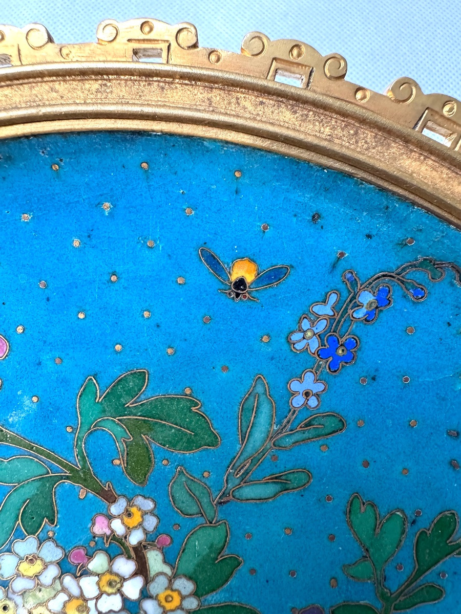 Andre-fernand Thesmar And Barbedienne, Two Gilt Bronze And Cloisonné Enamel Dishes, Circa 1880-photo-6