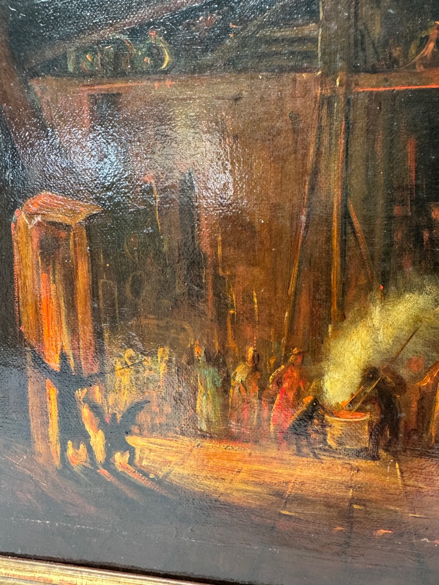 Oil On Cardboard Attributed To Eugenio Lucas Velázquez (1817–1870), “witchcraft In The Cave”-photo-2