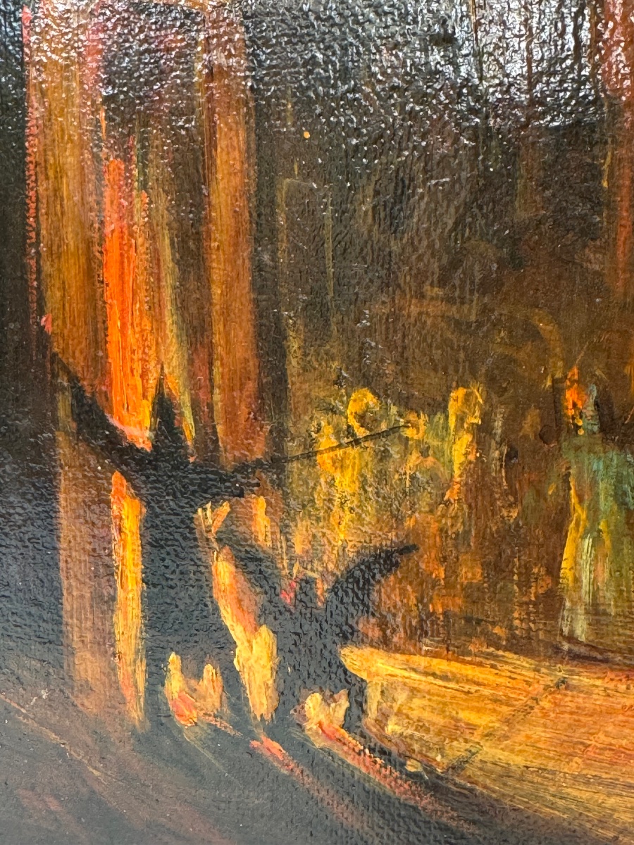 Oil On Cardboard Attributed To Eugenio Lucas Velázquez (1817–1870), “witchcraft In The Cave”-photo-4
