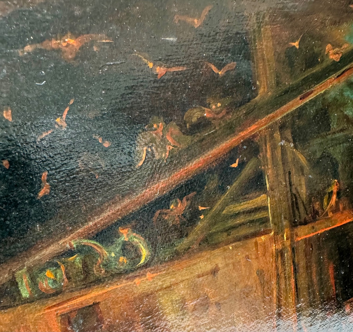 Oil On Cardboard Attributed To Eugenio Lucas Velázquez (1817–1870), “witchcraft In The Cave”-photo-2