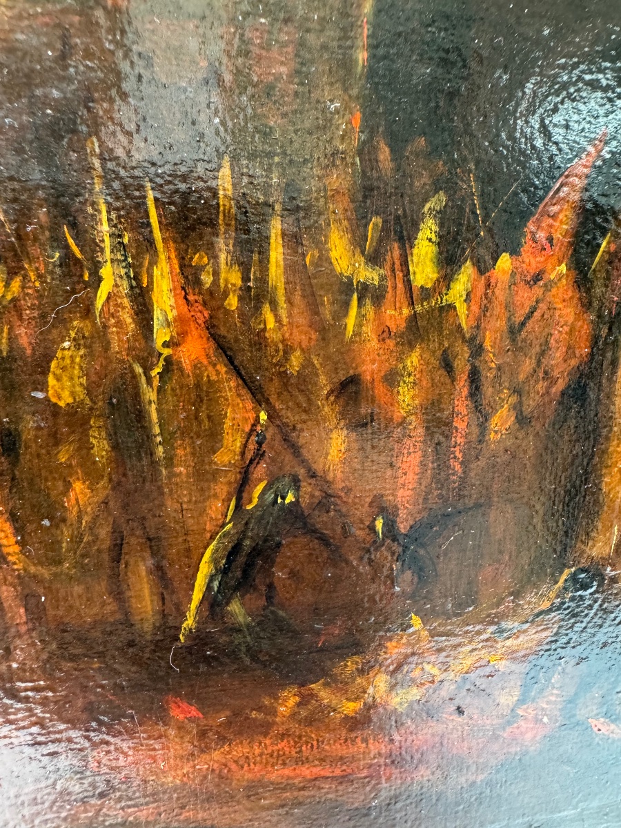 Oil On Cardboard Attributed To Eugenio Lucas Velázquez (1817–1870), “witchcraft In The Cave”-photo-6