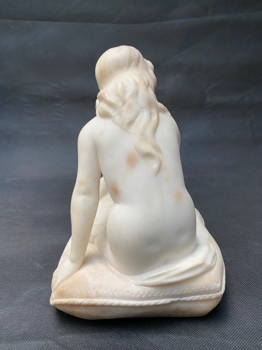 Alabaster Sculpture By E. Battiglia, Florence, Circa 1910-photo-2