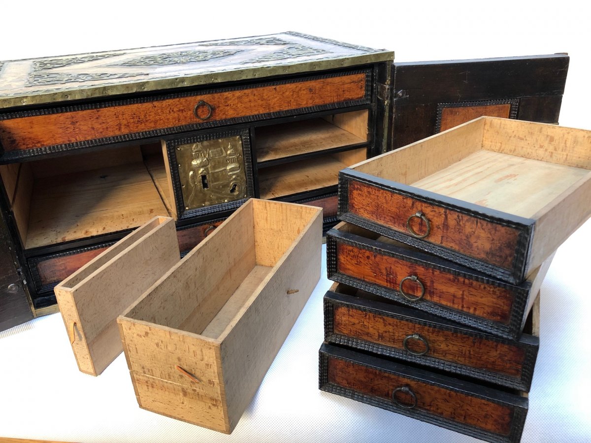 17th Century Northern European Table Cabinet With Secret Drawers-photo-2