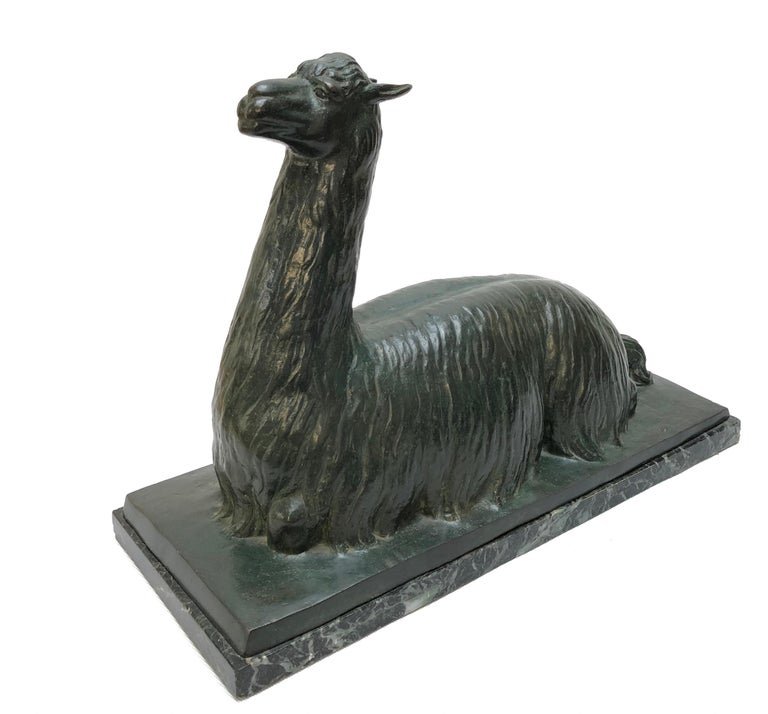 Ecole Sud Americaine Du XXe Siecle, Un Lama En Bronze -photo-2