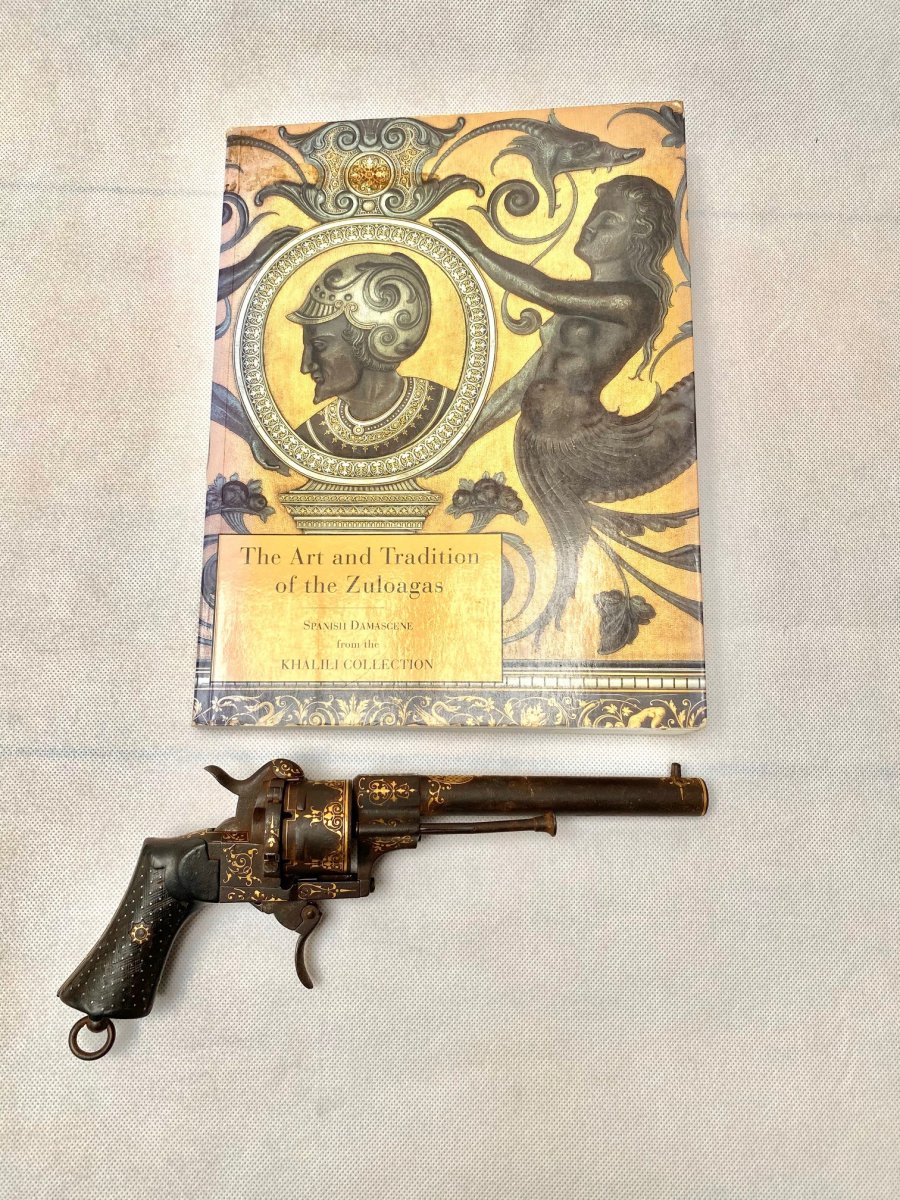 Un Revolver Espagnol En Or Damasquiné Par Zuloaga Daté 1863-photo-4