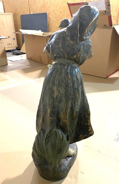Richard Aurili (italie, 1834 – 1914), Terre Cuite d'Une Jeune Femme Et Son Enfant-photo-2