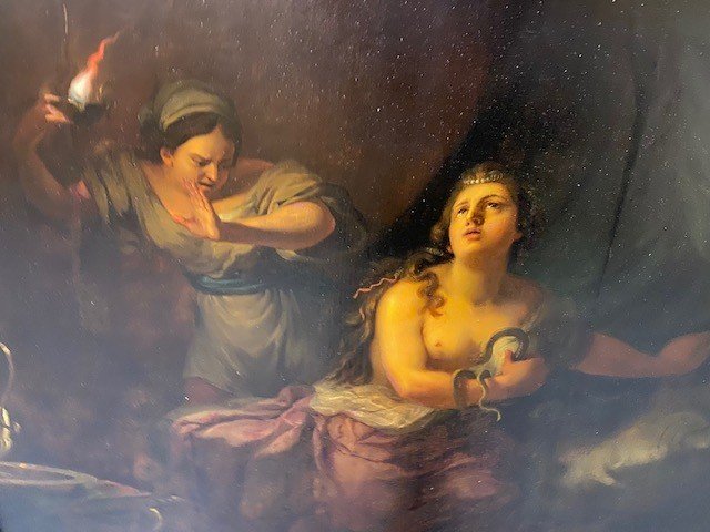 Johann Jakob Dorner (1741–1813), Oil On Wooden Panel, “the Death Of Cleopatra”-photo-2
