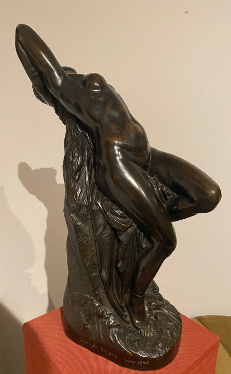 Bronze By Joseph Félon "andromeda Nude And Chained"-photo-4