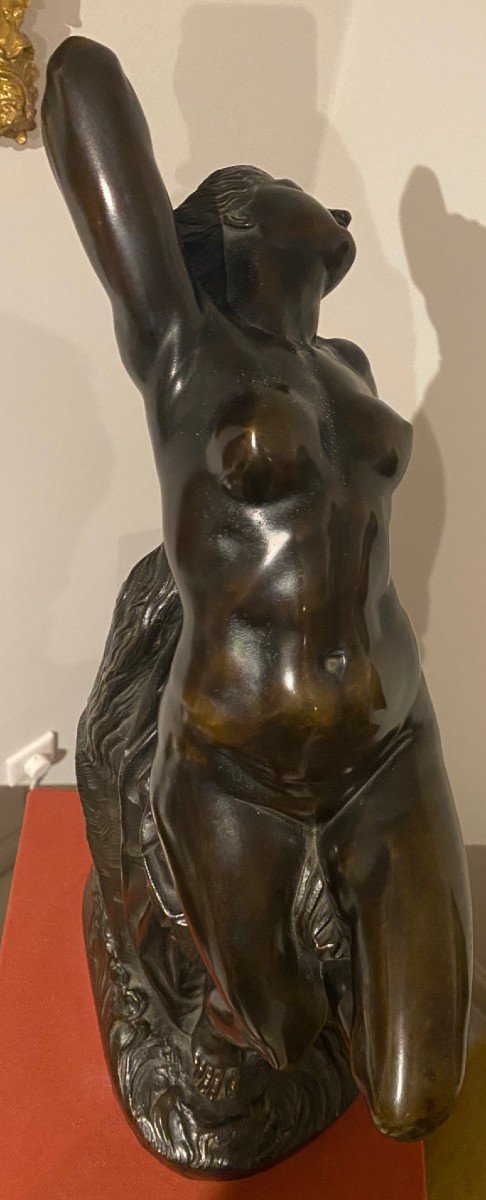 Bronze By Joseph Félon "andromeda Nude And Chained"-photo-4