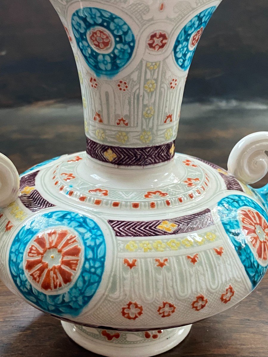 Théodore Deck Vase Iznik En Faïence Et émaux Polychromes-photo-1