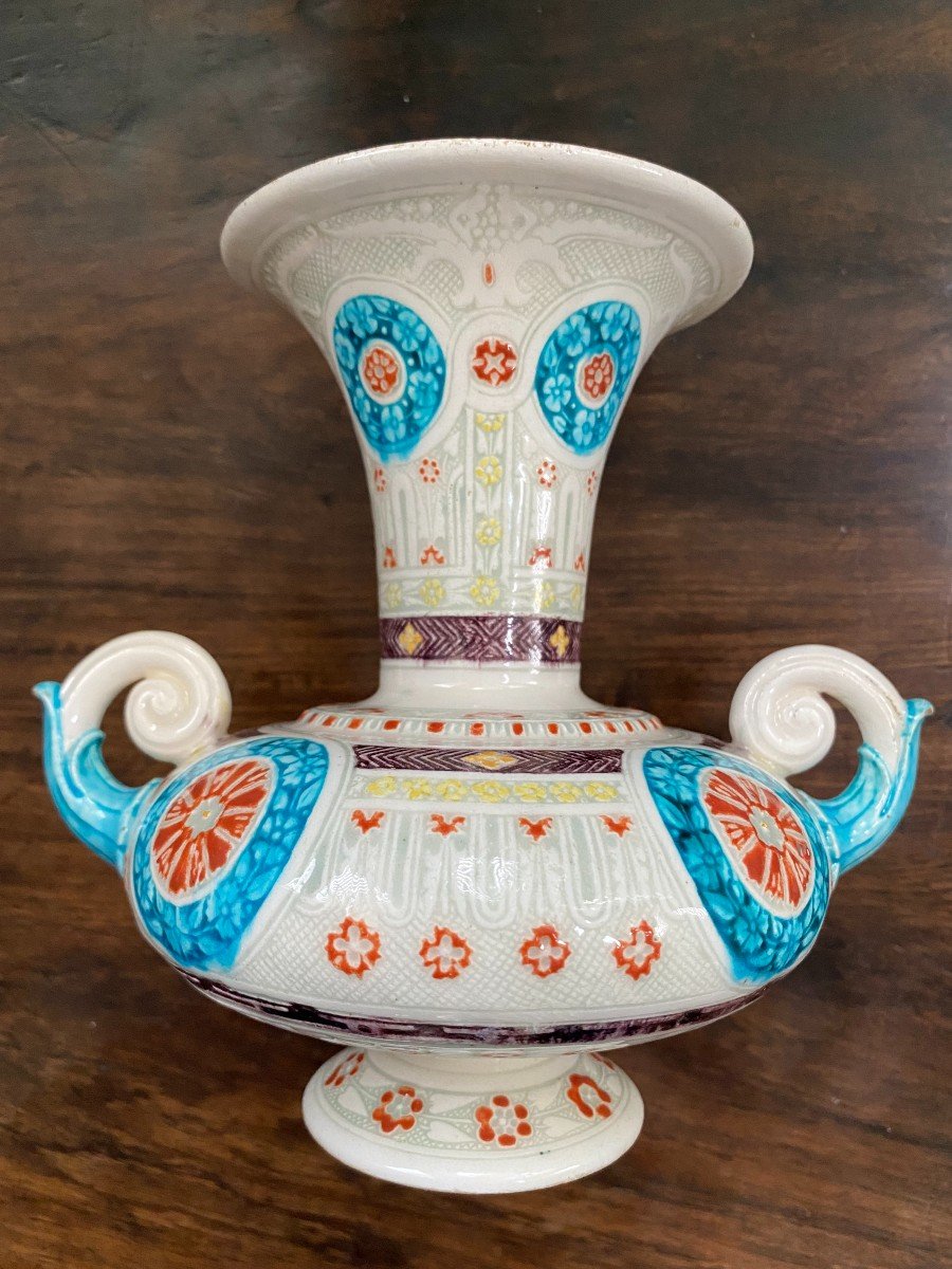 Théodore Deck Vase Iznik En Faïence Et émaux Polychromes