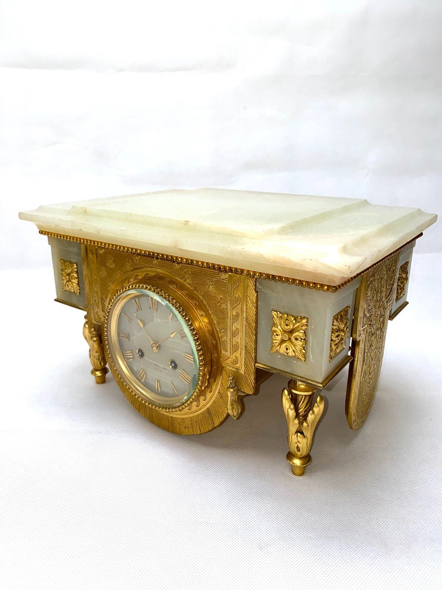 Barbedienne, Onyx And Gilt Bronze Clock Base-photo-2