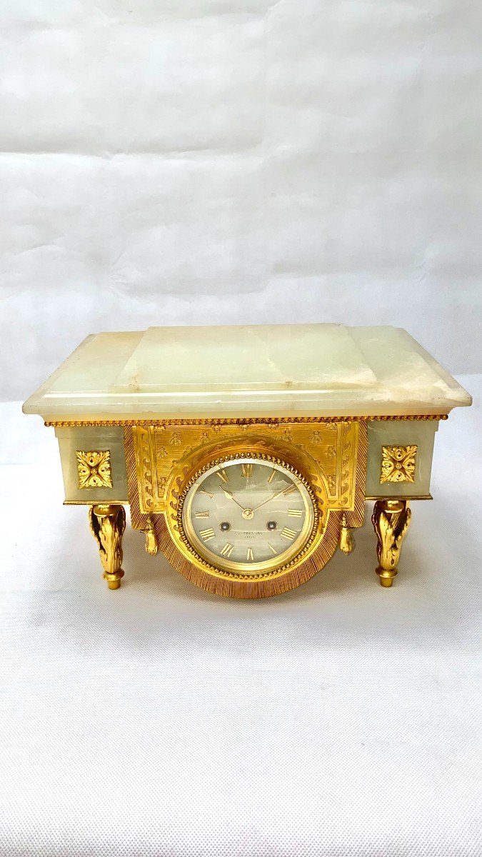 Barbedienne, Onyx And Gilt Bronze Clock Base-photo-6