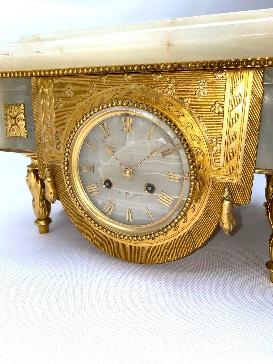 Barbedienne, Onyx And Gilt Bronze Clock Base-photo-7