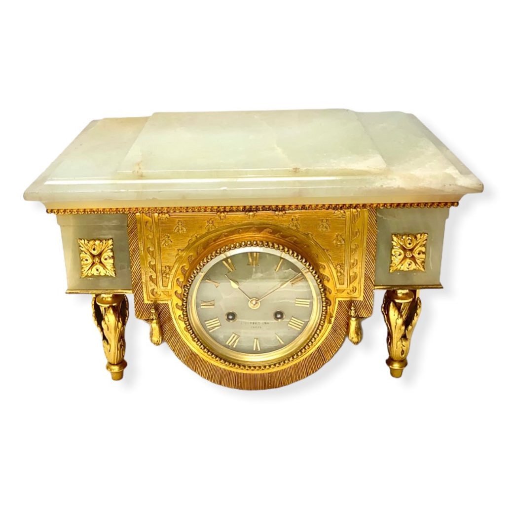 Barbedienne, Onyx And Gilt Bronze Clock Base