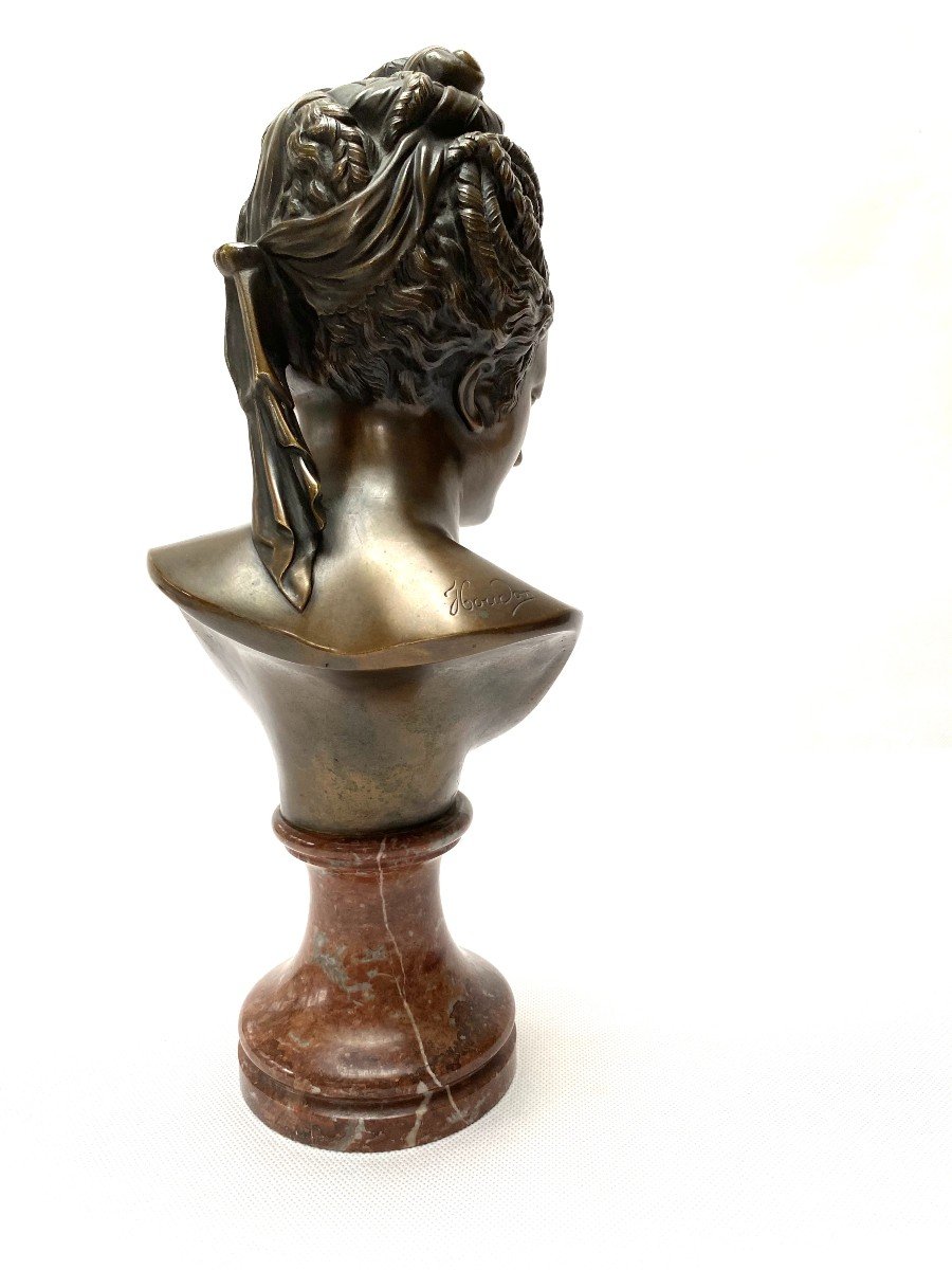 Buste En Bronze, Diane De Poitiers Signé Houdon (1741-1828)-photo-3