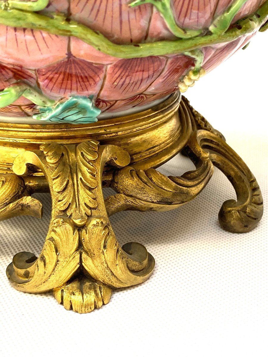 Attributed To l'Escalier De Cristal, Paris, Pot-pourri Vase In Porcelain And Gilt Bronze-photo-4