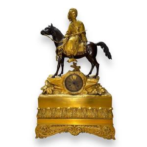 Beautiful Orientalist Clock In Gilt And Patinated Bronze, Ibrahim Pasha, Gold Medal, Pons - 1827
