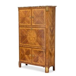 A Louis XVI Ormolu Mounted Tulipwood, Bois Satine, Amaranth And Fruitwood Marquetry Secretaire 