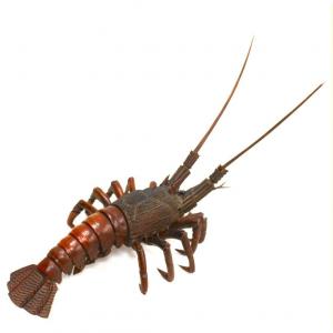 Japanese 19th Century Fully Articulated Carved Wood Model Of A Lobster, Meiji Period