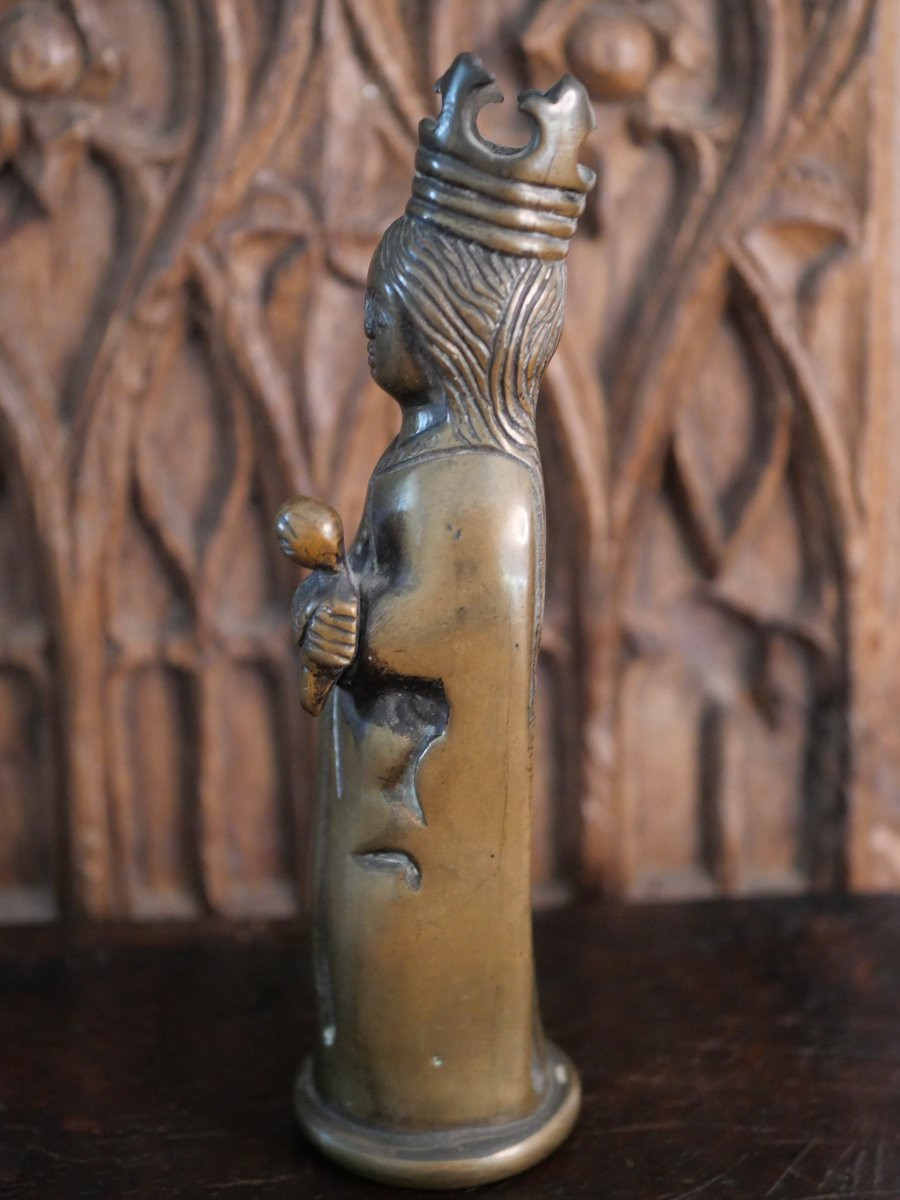Vierge à l’Enfant en bronze – Fin XVe / début XVIe siècle-photo-2