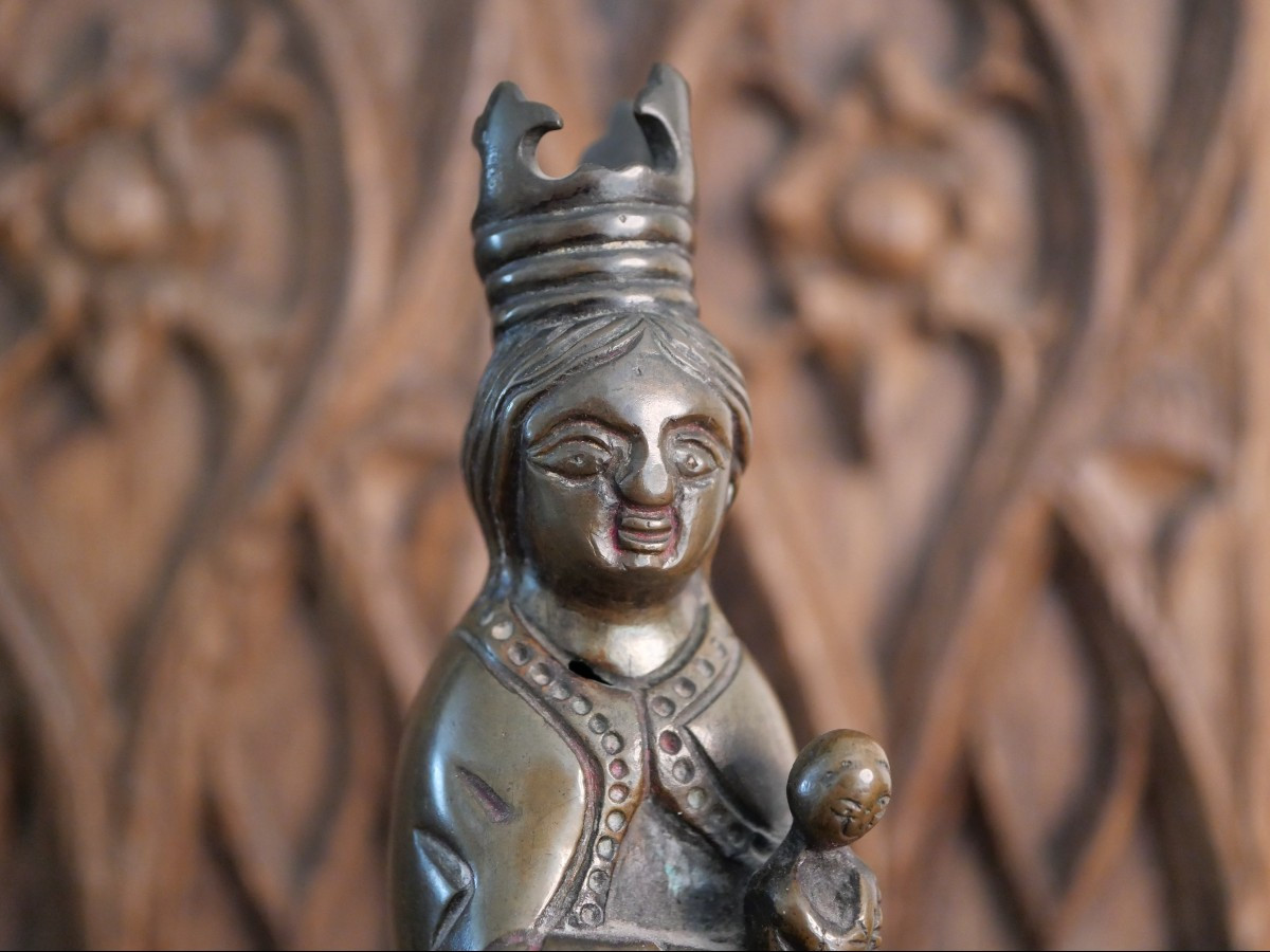 Vierge à l’Enfant en bronze – Fin XVe / début XVIe siècle-photo-1