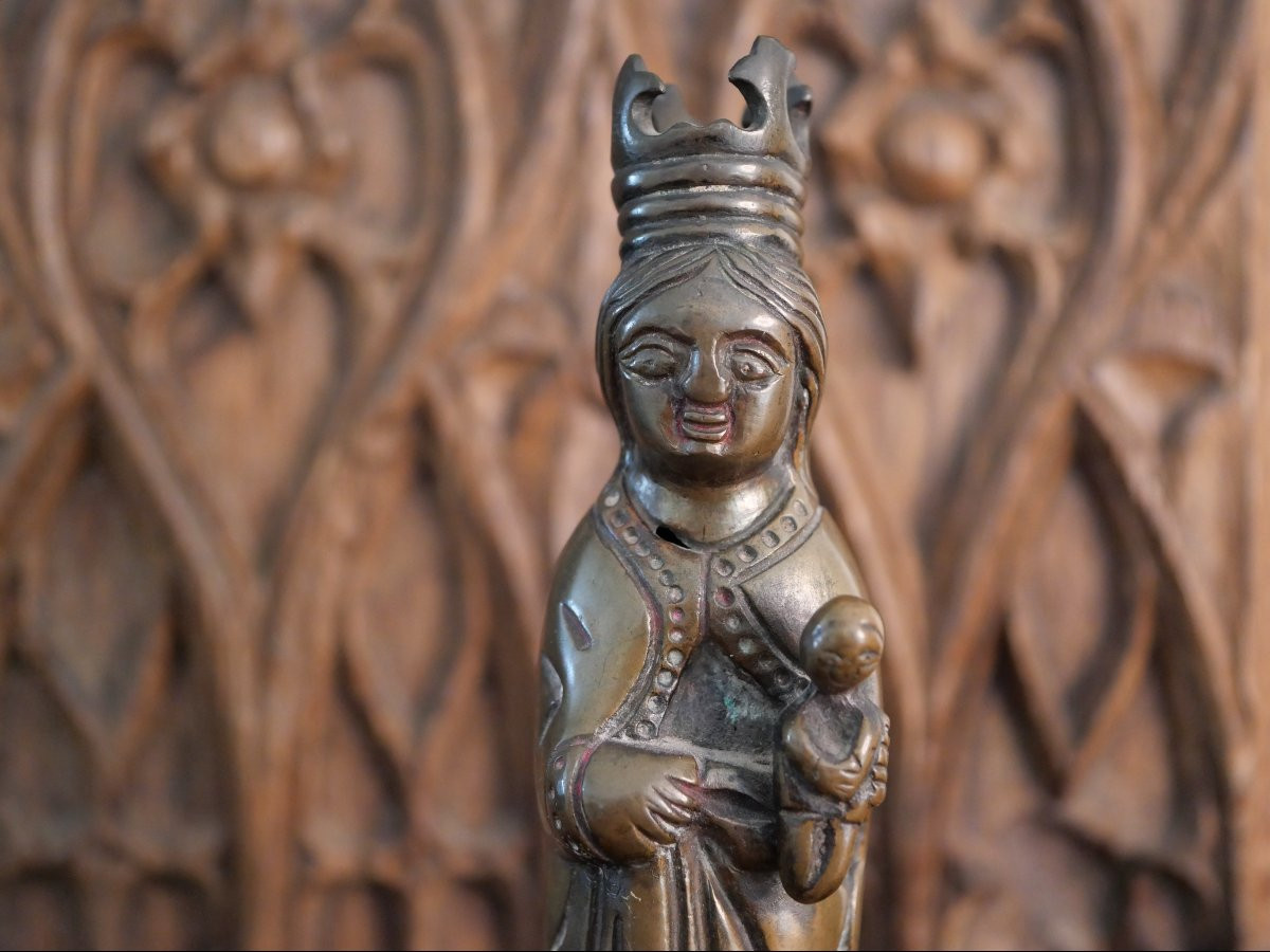 Vierge à l’Enfant en bronze – Fin XVe / début XVIe siècle-photo-4