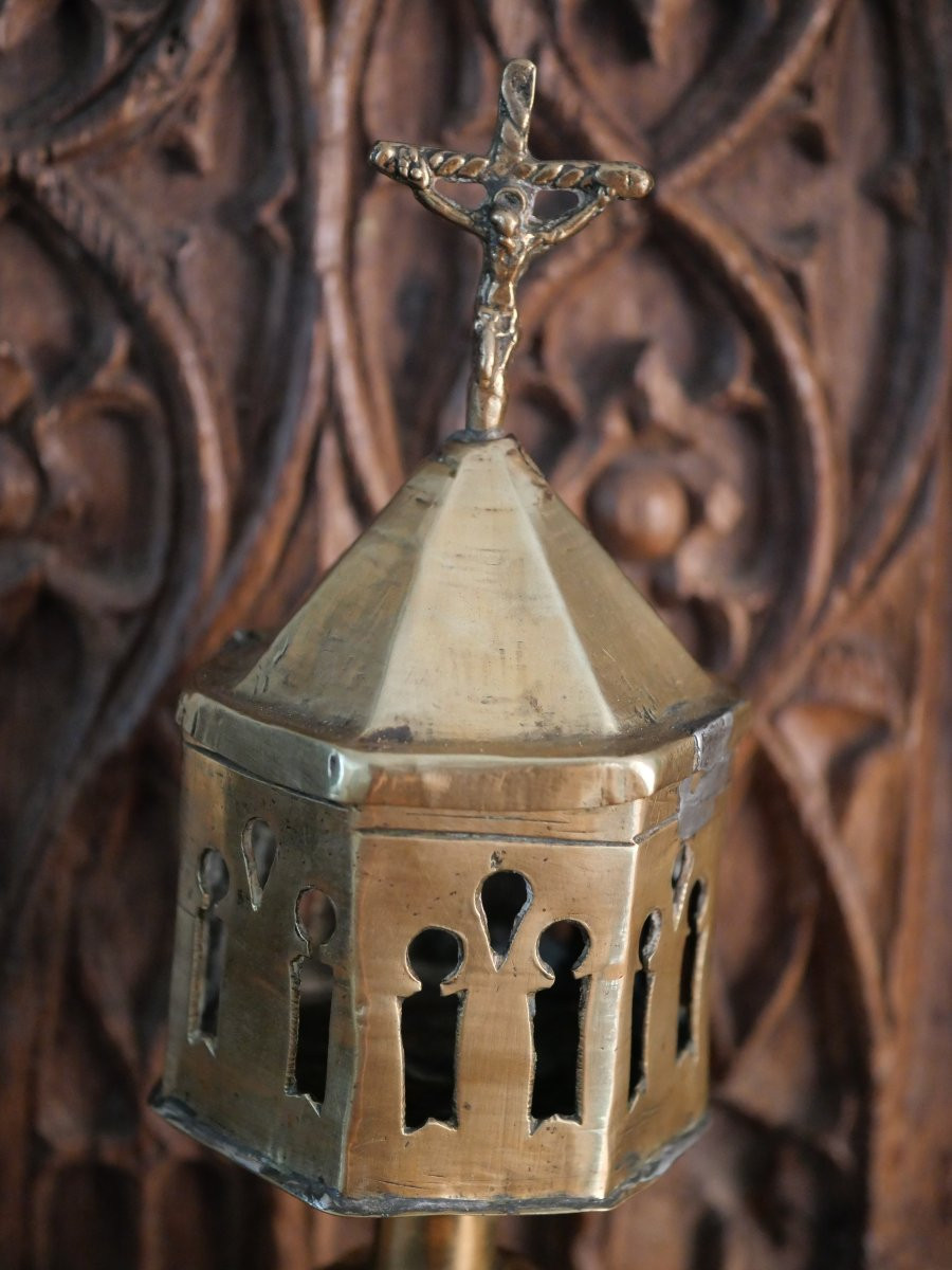 15th-century Monstrance Reliquary – Gothic Art, Rare Medieval Object-photo-2