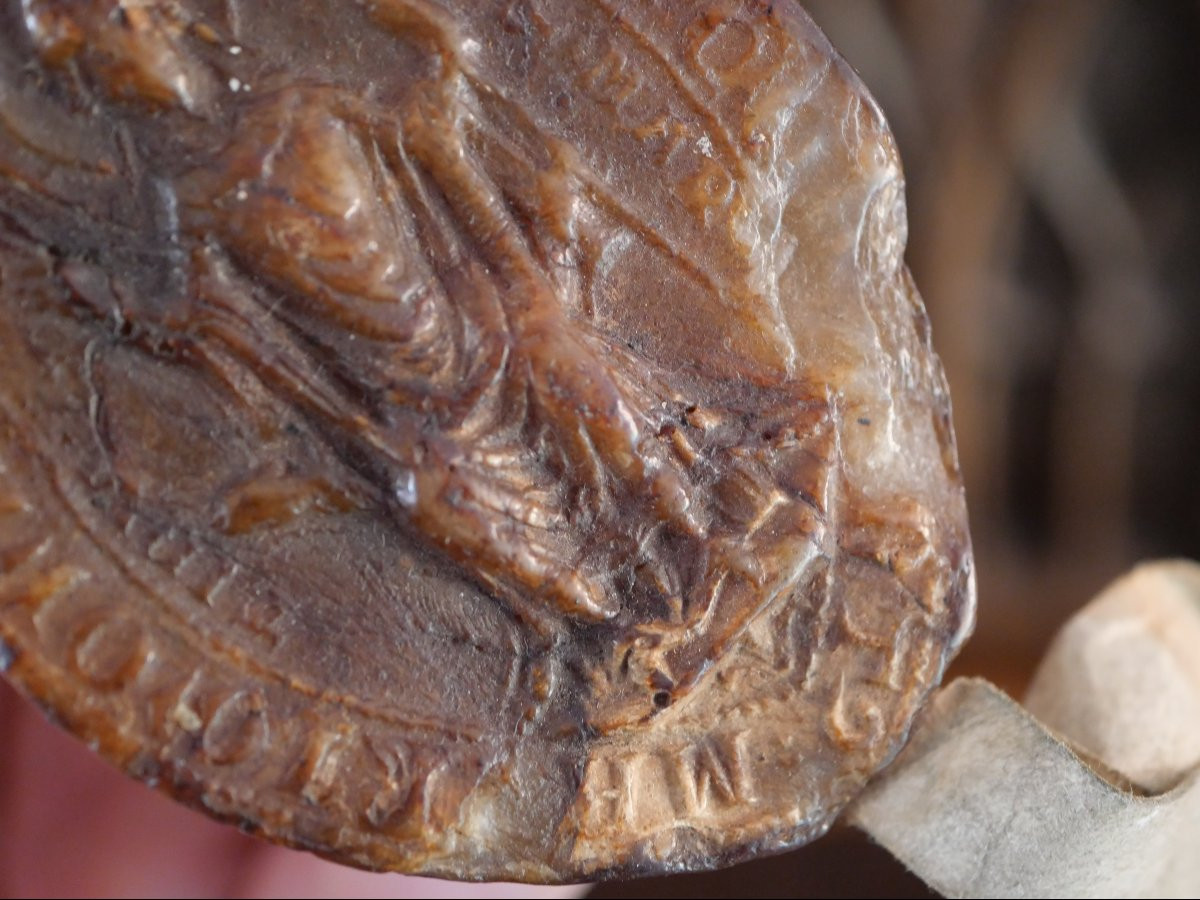 Sceau épiscopal en cire – Henri III de Stahleck, évêque de Strasbourg (†1260) – XIIIe siècle-photo-2