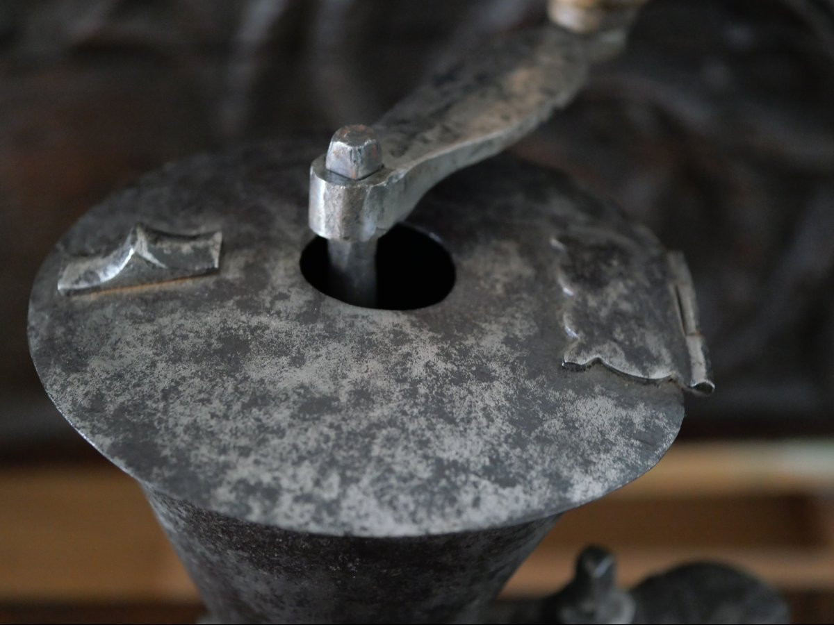 Sheet Iron Coffee Grinder, "hourglass" Model, 17th–18th Century-photo-2